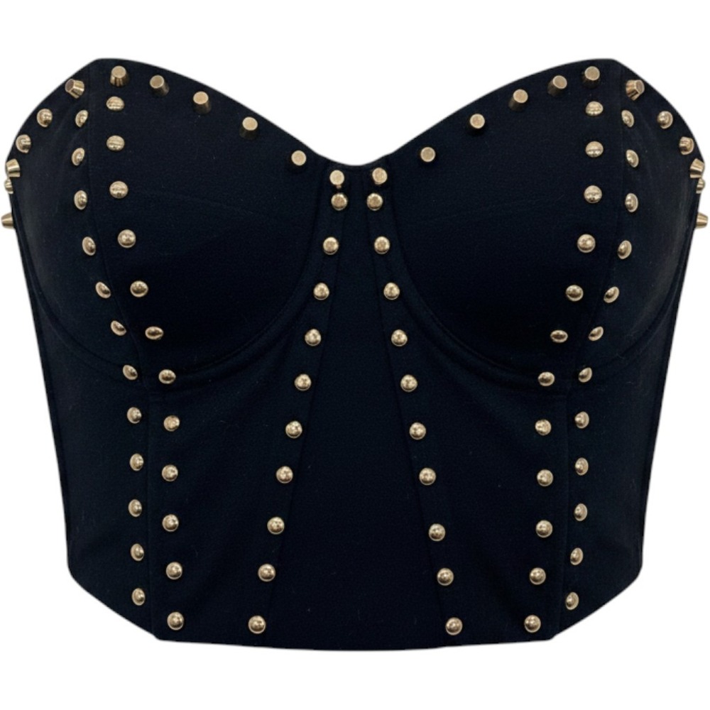 Windsor Studded Sweetheart Strapless Tube Top Cropped Corset Style M